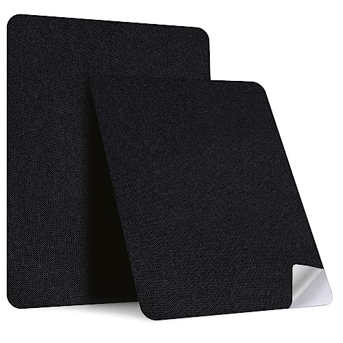Stoff Reparatur Patches Selbstklebend 20x28cm, Leinenstoff-Reparaturflicken Schwarz, Stoffe-Reparaturaufkleber, Leinenstoff Selbstklebend für Autositze, Vorhang, Kopfteile, Möbel, Sofa（2 Stück)