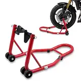 BITUXX Motorradständer Vorn Motorrad Montageständer Vorderrad Transportständer Rot Aufnahme 21-26 cm + für Fast alle Motorräder geeignet