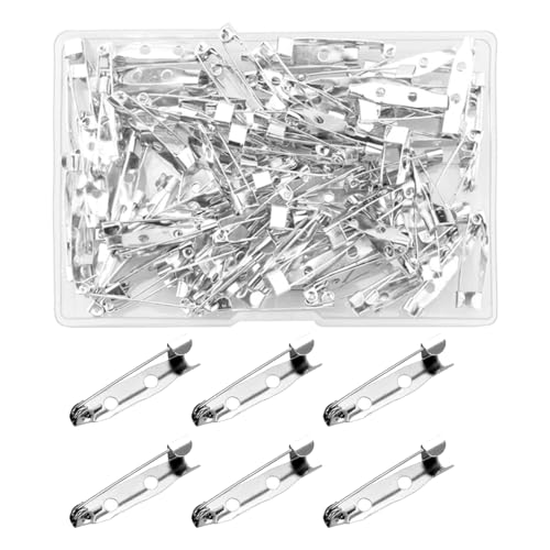 100 Stück Anstecker Pin,Safety Pins,Broschennadeln,Sicherheitsnadel,Broschennadeln Safety Pin,Metall Broschen Sicherheitsnadeln,für Abzeichen Corsagen Schmuckherstellung DIY Broschennadeln