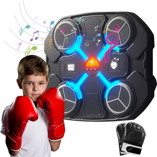 NAVESO Music Boxing Machine, Smart Music Boxing Machine, LED Elektronische Boxmaschine mit Boxhandschuhen, Musical Boxing Machine mit Bluetooth und 3 Geschwindigkeitsmodi für Erwachsene und Kinder