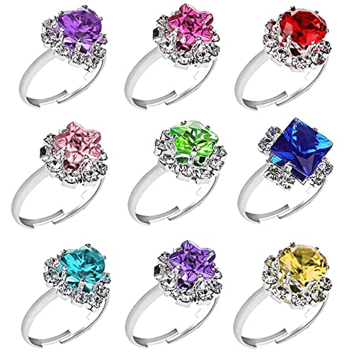 24 Stücke Mädchen Ringe, Schmuck Ring Verstellbar Ring Kinder Mädchen Kinder Ringe Set Fingerringe Kinder Prinzessin Schmuck Set Kindergeburtstag Ringe Kinderring Prinzessin für Kinder Geburtstag
