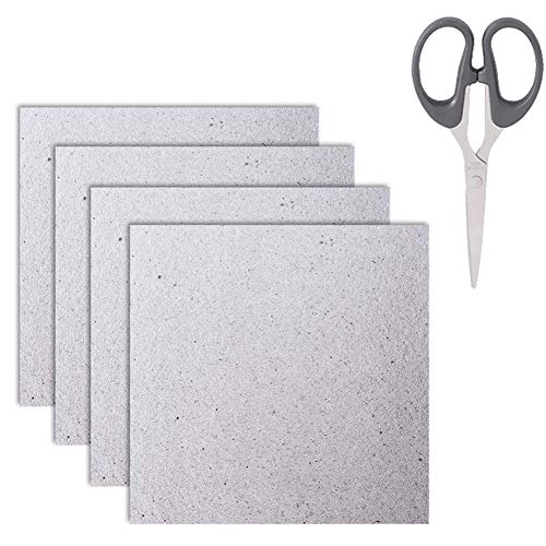 4 Stück Wellenleiterabdeckung Glimmerplatten Blätter Mikrowellenofen Reparaturteil 13 x 13 cm mit Schere zur Verwendung Universal-Mikrowellenherd