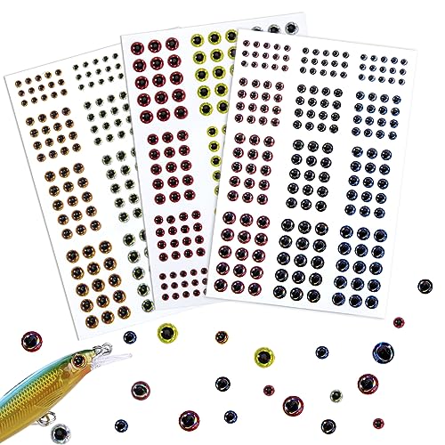 Angelköder Augen Selbstklebend 549 Stück 3D Fischaugen Realistische Holografische Künstliche Augen für Augen DIY Fliegenbinden Materialien 3/4/5/6mm
