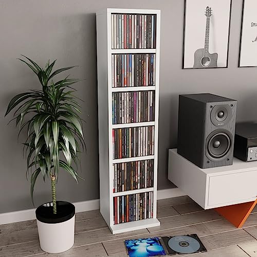 Myheimly CD-Schrank Weiß 21x20x88 cm Holzwerkstoff