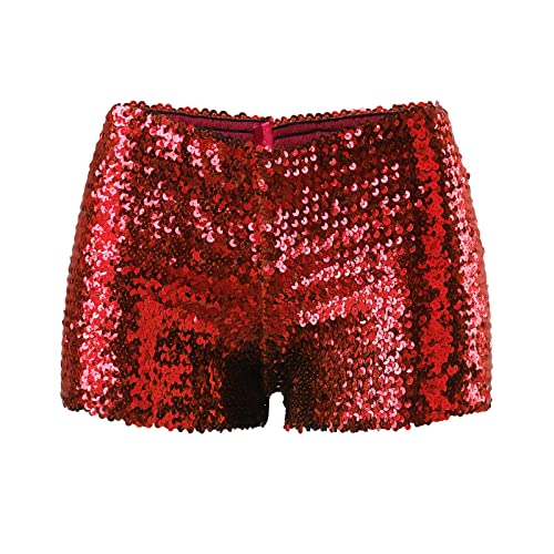 2025 Glitzer Short Damen Kurze Pailletten Hose Eng Anliegende Sparkly Pole Dance Shorts Glänzend Pailettenhose Tanz Sport Disco Kostüm Rave Outfit Party Nachtclub Streetwear Hotpants