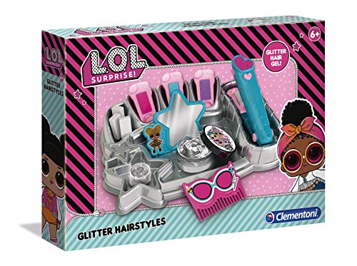 Clementoni 18547 L.O.L Surprise – Haarstudio, funkelndes Equipment für Frisuren & Stylings, inkl. Kamm / Gel / Haarkreide uvm., Kreativspielzeug für Kinder ab 6 Jahren
