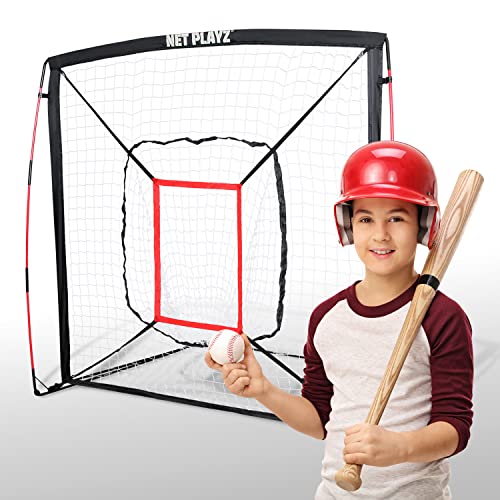 Net Playz 1,5 x 1,5 m Baseball Pitching Net mit 9 Schlagzonen, tragbar & schnell faltbar, Trainingshilfe Ausrüstung