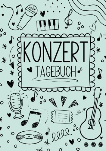 Konzerttagebuch: Mintgrün Journal für deine persönlichen Erinnerungen an Live-Musik