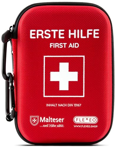 Erste Hilfe Set Outdoor nach DIN 13167 - Reiseset für Unterwegs, zum Wandern, Camping, Motorrad, Fahrrad - First Aid Kit für den Notfall - Praktisches Erste-Hilfe-Set für Outdooraktivitäten