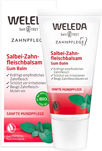 WELEDA Bio Salbei Zahnfleischbalsam - Naturkosmetik Zahnpflege Gel kräftigt empfindliches Zahnfleisch. Milde Zahnpasta zur regelmäßigen Mundhygiene sorgt für einen frischen Atem (1x 30 ml)