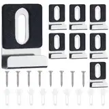 Robustes Metall-Spiegelhalter-Clip-Set – 8 Stück rahmenlose Spiegel-Clips aus Edelstahl mit Gummi-Pads und Schrauben, Spiegelmontage, robuste Aufhängung für Wandfliesen, Werbetafeln (Silber, 1/4 Zoll)