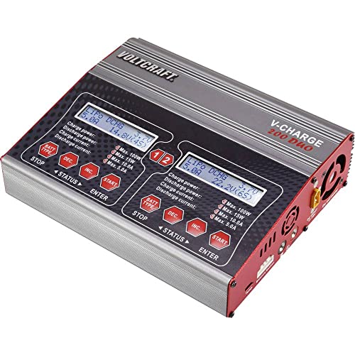 VOLTCRAFT V-Charge 200 Duo Modellbau-Multifunktionsladegerät 12 V, 230 V 10 A Blei, NiMH, NiCd, LiPo, LiIon, LiHV, Blei