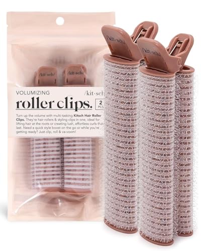 Kitsch Sofortige Volumen-Haarspangen für Frauen – Rollenclips für Volumen, Locken und Ansatzlifting auf allen Haartypen, einfach zu bedienen, 2 Stück