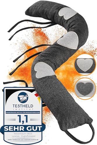 Lyvanas Zugluftstopper für Türen TESTSIEGER* Modell 2022-90cm Windstopper Tür extra dicht & langlebig zum Energie sparen - Schonender universal Zugluftstopper Fenster & Tür - Premium