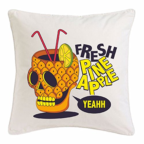 Reifen-Markt Kissenbezug 40x40cm Fresh Pine Apple YEAHH Skull Cocktail PINA Colada Zitrone SOFTDRINK ERFRISCHUNG Bier Wodka Schnaps Wein Alkohol Rotwein WEIßWEIN LIKÖR aus Mikrofaser in Weiß