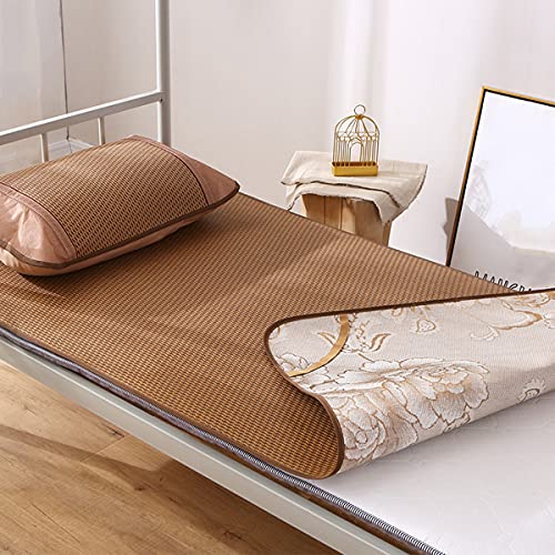 Sommer-Isomatte, Faltbare Rattan-Matratze, Coole Sommer-Isomatte, doppelseitige Faltbare Rattan-Matratze, schweißabsorbierende, atmungsaktive, Glatte Bettwäsche(100 * 190Cm)