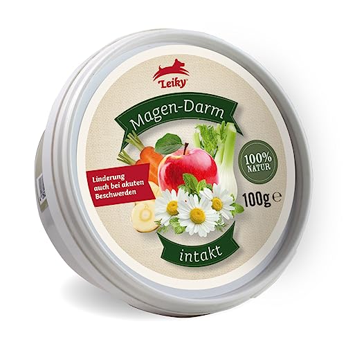 Leiky Magen-Darm-Intakt für Hunde & Katzen, 100g, Linderung von Magen-Darm-Beschwerden wie Durchfall, Übelkeit, Übersäuerung, übermäßigem Grasfressen