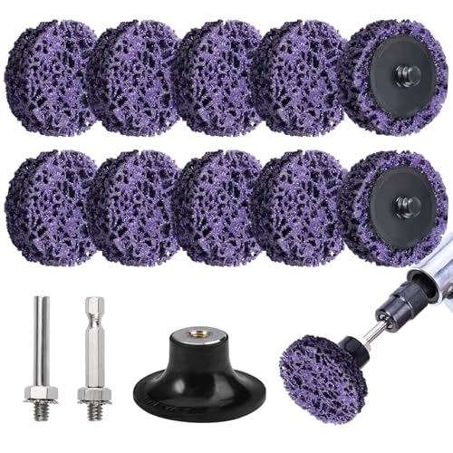 CSD Scheibe Schleifscheibe Bohrmaschine 50mm, 2 Zoll Grobschleifscheibe, Grobreinigungsscheibe mit Scheiben-Pad-Halter, Nylongewebe Scheibe für Winkelschleifer Entfernen von Farbe Rost Schweißnähte