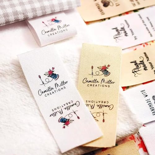 Personalisierte Nähetiketten, Namensetiketten, Nähetikett, Kleidungsetikett, Personalisiert Name Etikett, For Einnähen Von Stoffnamensetiketten, Markenname Etiketten, Faltende Stoff Etikett(S,50pcs)
