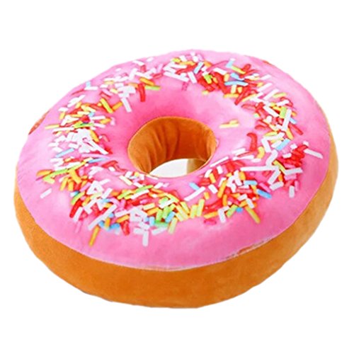 Nunubee Zierkissen Dekorative Donuts Kopfkissen PP Baumwolle Sofakissen Dekokissen Schaumstoff Gefüllt Spielzeug, Rosa