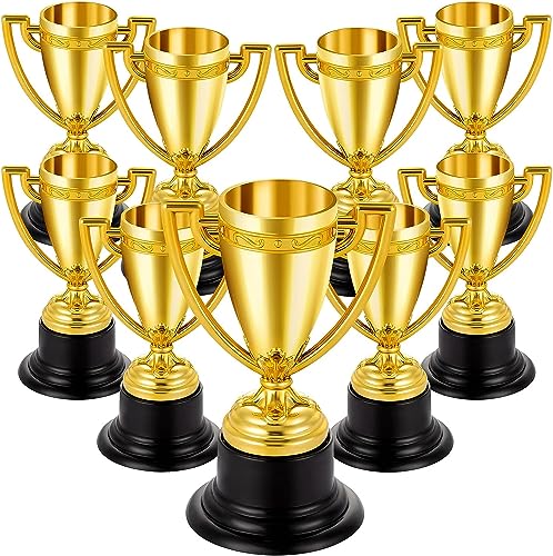 Mini-Trophäen für Kinder, hochwertige, leichte Kunststoff-Trophäenbecher, perfekte goldene Trophäenbecher für Sportturnier, Belohnungen für Klassenzimmer, Schule, Belohnungen und Partygeschenke
