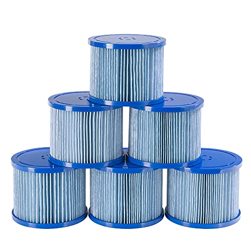 Arebos Poolfilter | 6X Filterkartuschen Spa Whirlpools | Antimikrobieller Filter | Blau
