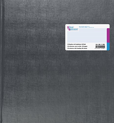 König & Ebhardt König und Ebhardt König & Ebhardt 8611392 Geschäftsbuch / Vielzweckbuch (27,7 x 29,7cm, mit beweglicher Kopfleiste, 32 Spalten, Doppelseite,80g/m², 96 Blatt, Fadenheftung)
