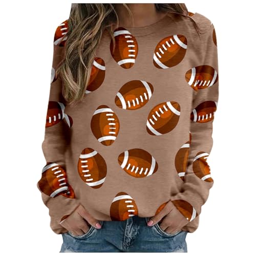 WKAYsIV Günstige Sweatshirts Bedruckt, für den Alltag, Zuhause, Outdoor, Workout, einfarbig, langärmelig Pullover(Khaki,M)