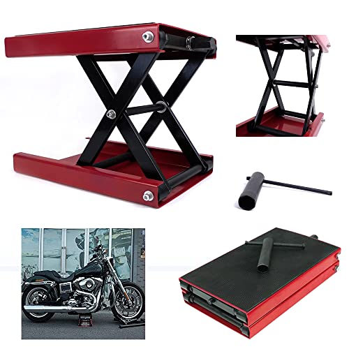 1100 lbs Motorrad-Mittelscherenhebebühne mit großer Plattform, höhenverstellbares Motorrad-Hebedeck mit 3,6-15 Zoll für Garage/Werkstatt/Rennstrecke, Scherenständer für Motorräder, Geländefahrzeuge,