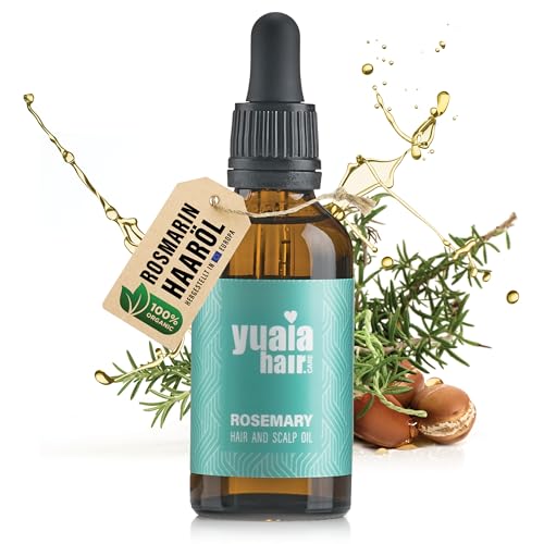 Yuaia Haircare Rosmarinöl [HOCHDOSIERT] Natürlicher Haar-Booster Haarwachstum beschleunigen - 100% naturreines Rosmarin Öl für Haare & Kopfhaut | Dermatologisch getestet - Ätherisches Rosmarinöl Haare