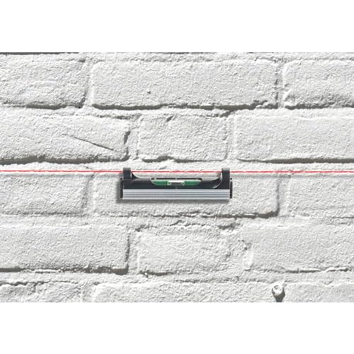 kwb Schnur-Wasserwaage für Richtschnüre/Maurerarbeiten - 78 mm klein - Mit Aluminium Unterseite - Genau und handlich - Ideal für Fundament- und Terrassenbau