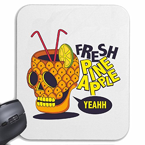 Mousepad (Mauspad) Fresh Pine Apple YEAHH Skull Cocktail PINA Colada Zitrone SOFTDRINK ERFRISCHUNG Bier Wodka Schnaps Wein Alkohol Rotwein WEIßWEIN LIKÖR für ihren Laptop, Notebook oder Int