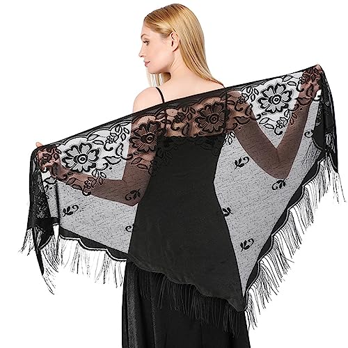 FAIRYGATE Tuch Damen Schal Abendkleid 20er Jahre Fransen Übergroß Stola A6310