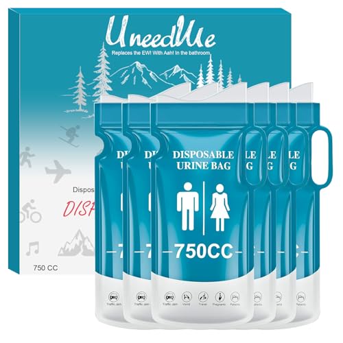 Urinella für Frauen Campingtoilette - Urinflaschen für Männer urinbeutel für unterwegs Kinder Toilette Campingklo 750ml Gel Urine Bag für Vomit Bags Unterwegs, Camping, Reisen, Auto Stau, Outdoor
