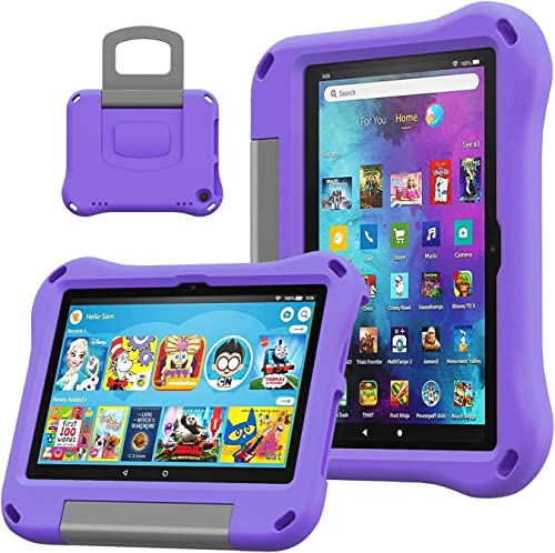 DJ&RPPQ Max 11 Light Eva Foam Shockproof Kids Case with Stand Handle Holder Kid-Proof Case (2023 Release). Incompatible with iPad Samsung, Purple