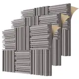 BXI Selbstklebende Akustikschaum-Paneele, 30 x 30 x 5 cm 18 Stück Breitband Schallabsorbierender Schaum, Dichte Schalldämmungspolsterung, Aufnahmestudio Schaumabsorber