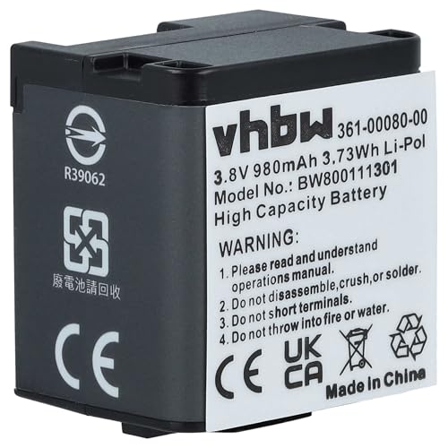 vhbw Akku kompatibel mit Garmin Virb X, X compact, XE Videokamera Camcorder (980mAh, 3,8V, Li-Polymer)