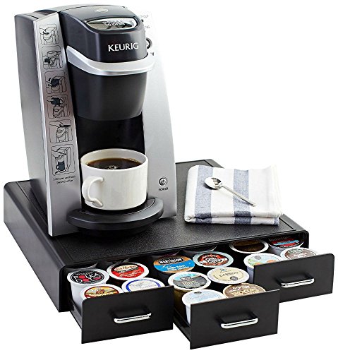 Amazon Basics Aufbewahrungsschubladen für 36 Kaffeekapseln, schwarz