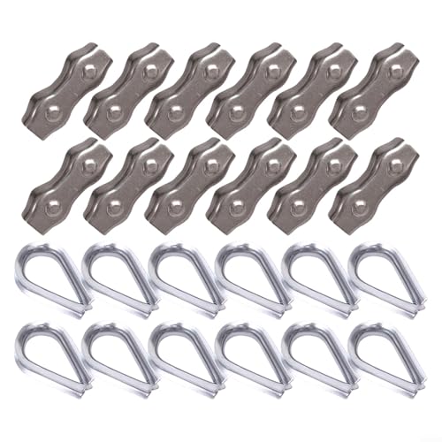 Zuverlässiges Klemm- und Fingerhut-Set für Seilarbeiten, 304 Edelstahl, 12-teiliges Set (für M3)