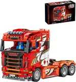 Yunigzmy Technik LKW Bausteine für Scania Tractor Truck, 1708 Klemmbausteine LKW Modellbausatz, MOC Truck Bausatz Geschenke Spielzeug für Erwachsene Kinder