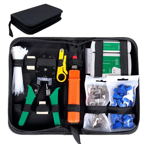 SGILE 9 in 1 Netzwerk Werkzeug Set Reparaturwerkzeuge, Netzwerk Kabeltester Kit, Patchkabel Tester, Computer Wartung, LAN Kabel Tester