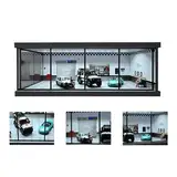 1/64 Diorama Auto Garage Modell, mit LED-Beleuchtung Stadt Auto Showroom Modell Auto Parkplatz Lagerung Modell, für 1/64 Skala Diecast Modell Auto, Szene Vitrine Sammlung Geschenk (Repair Shop)