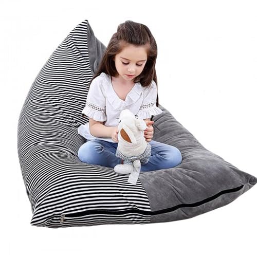 Sitzsack-Stuhlbezug, Sitzsack Stuffie Sitz, Spielzeug Stofftier Kuscheltiere Aufbewahrung Organizer Tasche, Extra Großer Spielzeugaufbewahrung Sitzsäcke für Kinder Erwachsene nur Decktaschen (A)