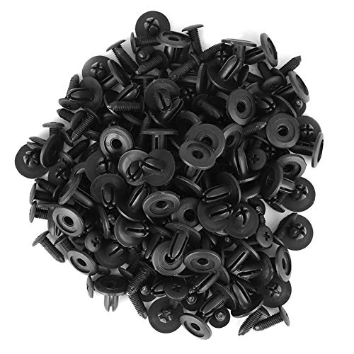 EVGATSAUTO 100 Stück 6 mm Lochdurchmesser Universal Kunststoff Auto Mieten Befestigungselement Stoßstange Kotflügel Druckstifte Clips Schwarz