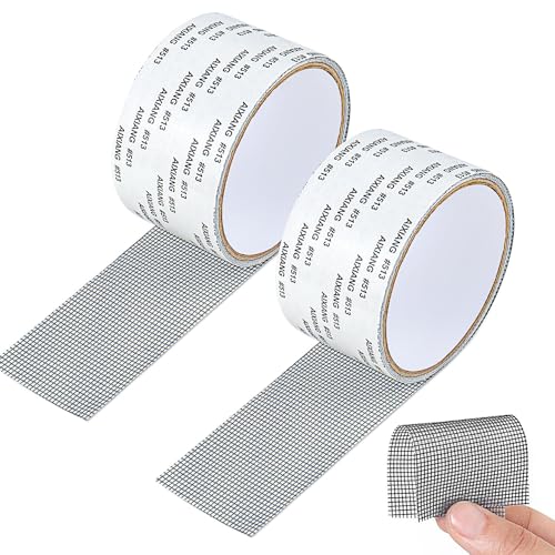 Baroce Fliegengitter Reparatur Klebeband, 2 Rollen Reparaturband für Moskitonetz 5cm x 2m Stark Haftender Insektenschutz Fenster Fliegengitter Reparatur Set für Reparaturlöcher Flicken