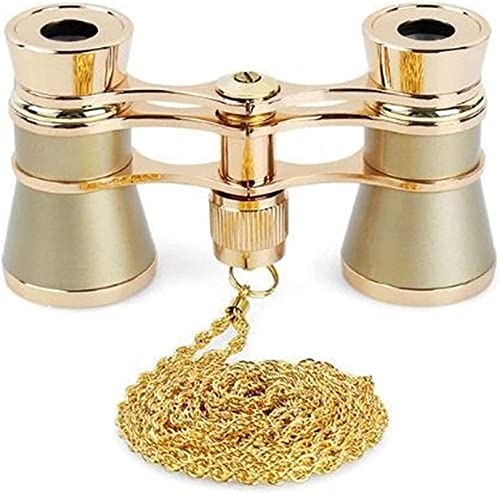 NOALED Hochleistungs-Fernglas, Monokular-Teleskop, 3 x 25, faltbar, Opernglas, Fernglas, Metallgehäuse mit Kette, optische Linse, Theater-Teleskop für Damen