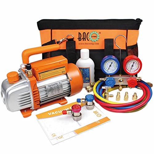 BACOENG Vakuumpumpe klimaanlage Set für HVAC/Auto AC Kältemittelaufladung, Klimaanlage Auto Befüllen Set Ideal für R134A R410A R407C