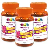 PEDIAKID - Immunitäts gums - Natürliche Formel mit köstlichem Himbeeraroma - Trägt zur normalen Funktion des Immunsystems bei - Unterstützt die Körperabwehr - 3 x 60 gums