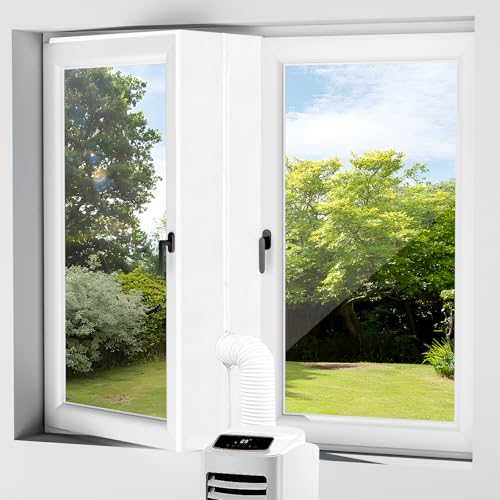 Yomisee Klimaanlage Fensterabdichtung, Fensterabdichtung für Mobile Klimageräte, Wäschetrockner, Ablufttrockner, Hot Air Stop zum Anbringen an Fenster, Flügelfenster, Dachfenster 300CM