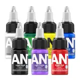 Premium Tattoo Farbe Set,7 Farben Tattoo Tinte 0.5oz 15ml Tattoo Ink für Anfänger und Künstler TI5003EU-15-7